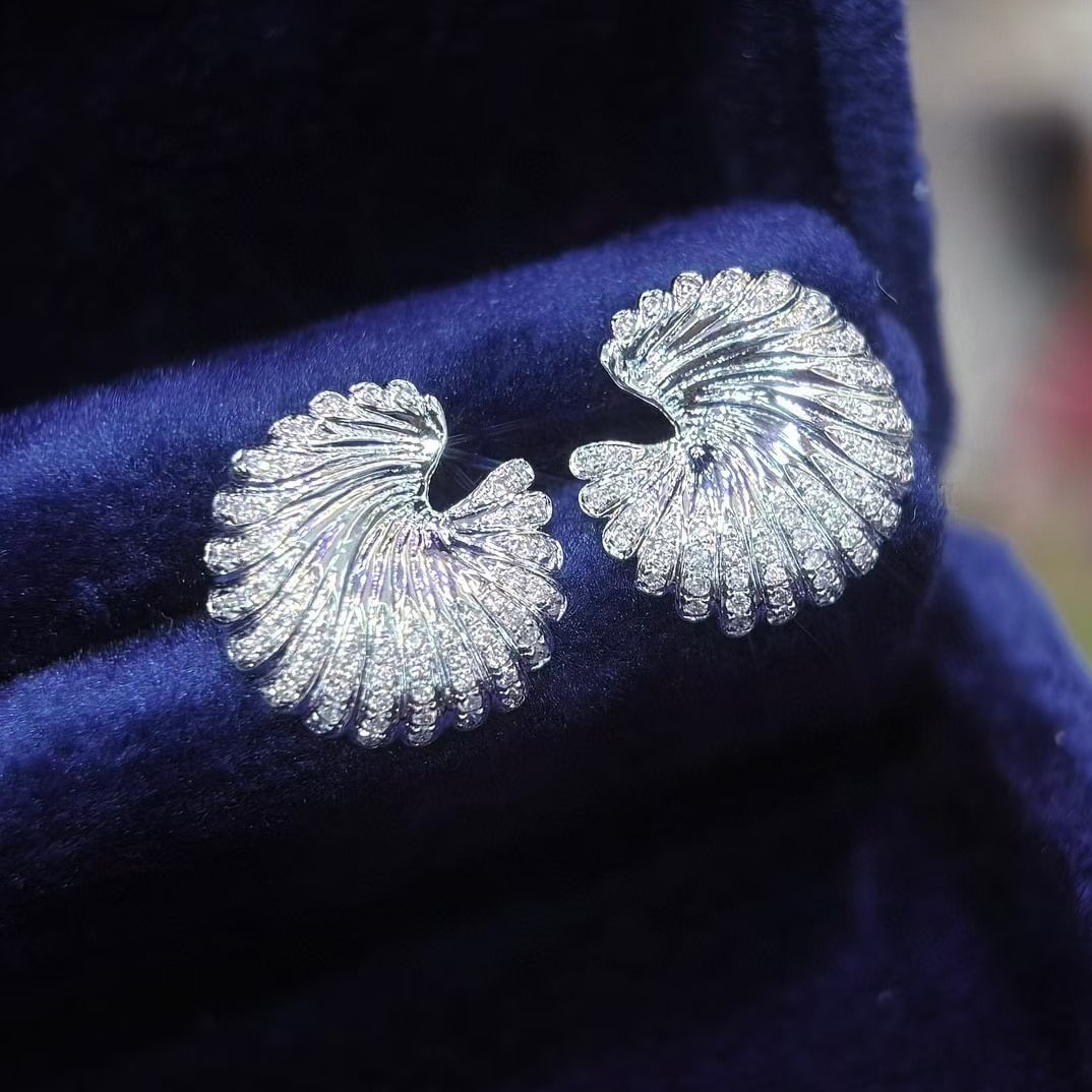 14k Gold 0.5 Ct Natural H Diamond Earrings - 6