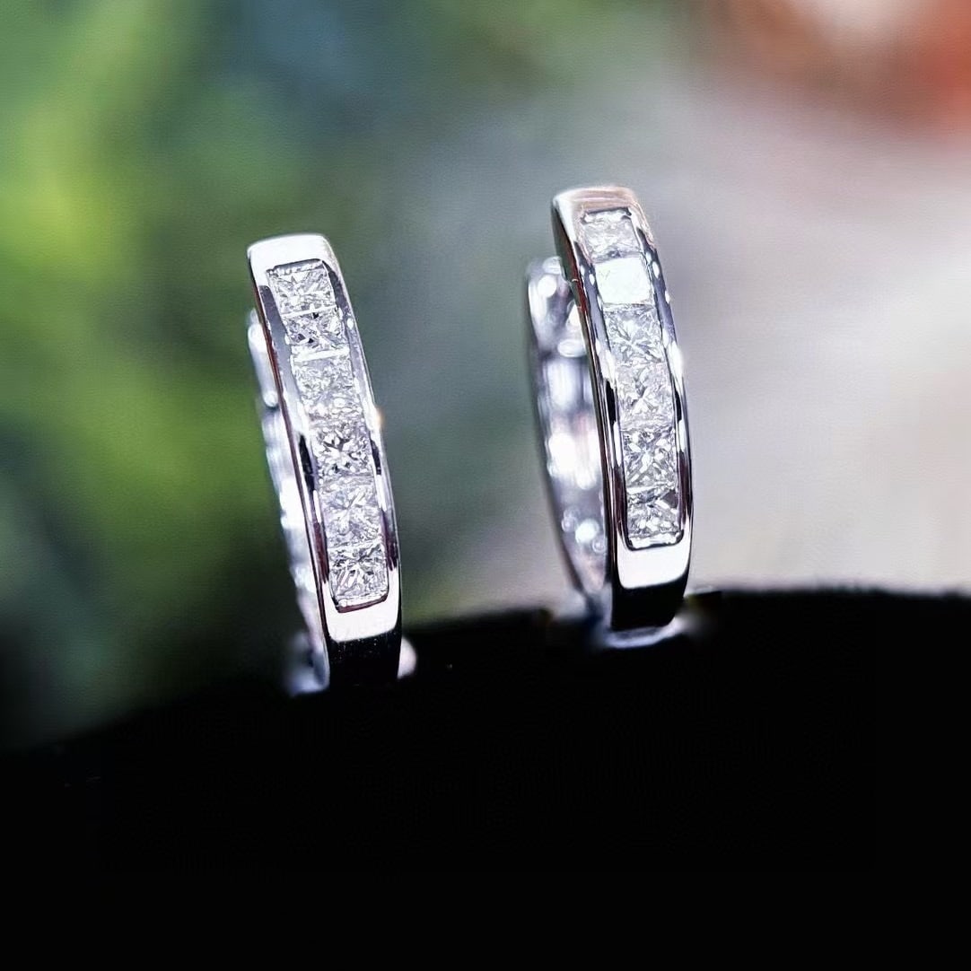 14k Gold 0.5 Ct Natural H Diamond Earrings - 2