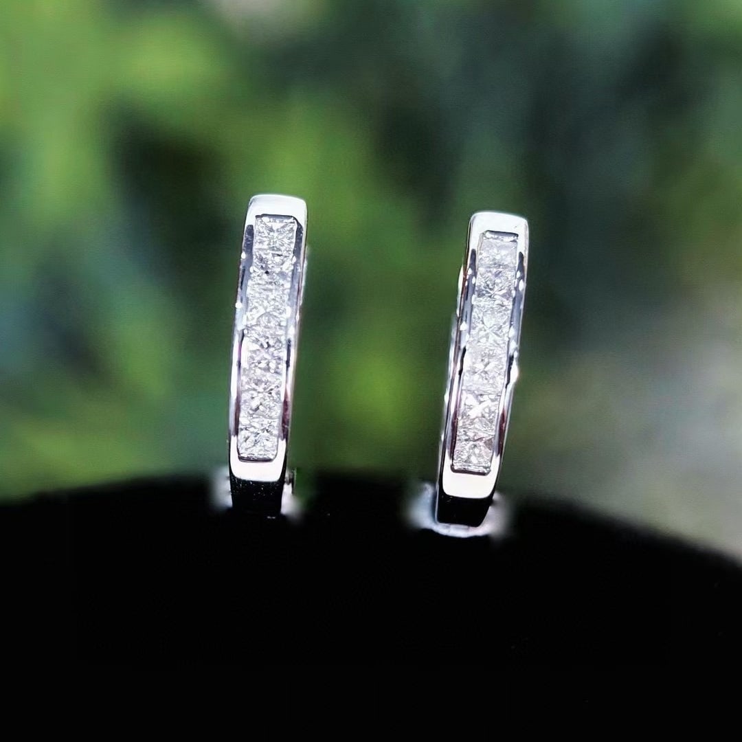 14k Gold 0.5 Ct Natural H Diamond Earrings - 4