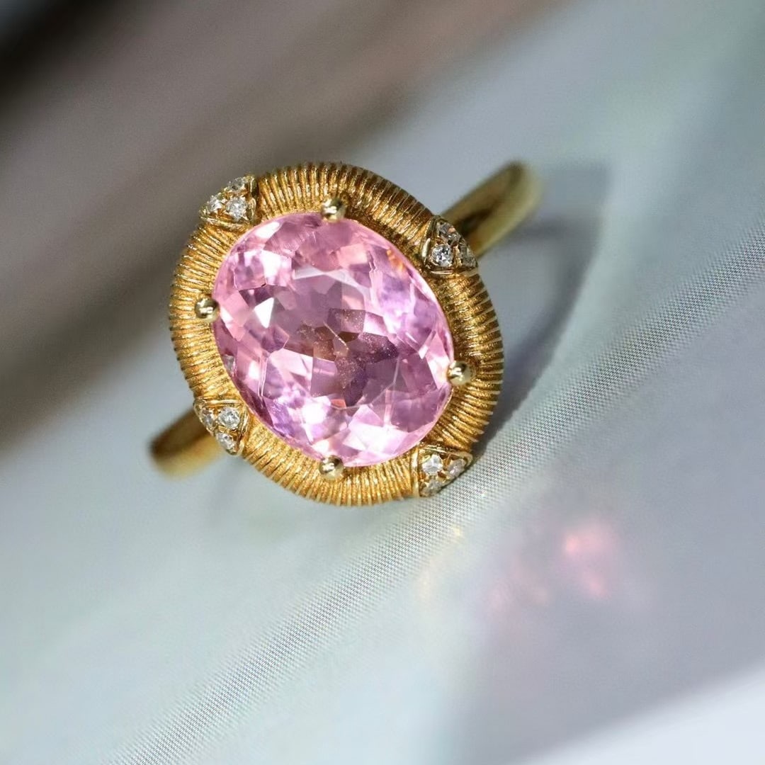 14k Gold 2.46 Ctw Natural Tourmaline & Diamond Ring - 3