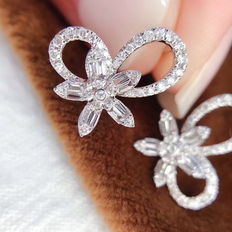 14k Gold 0.5 Ct Natural H Diamond Earrings - 3