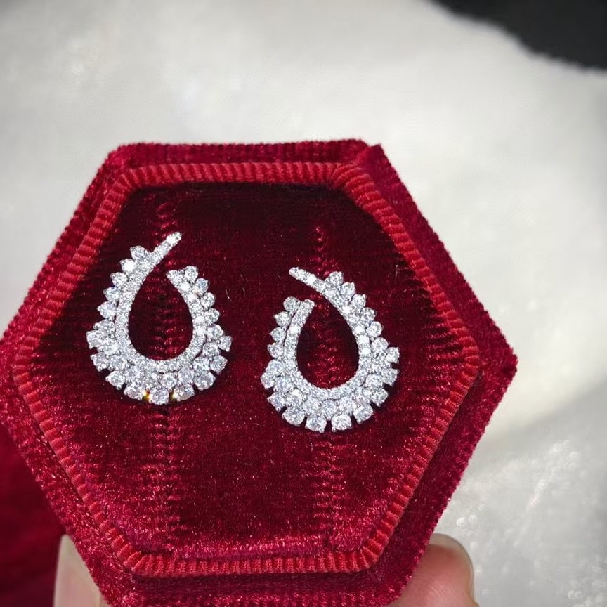 14k Gold 0.98 Ct Natural H Diamond Earrings (1 of 8)