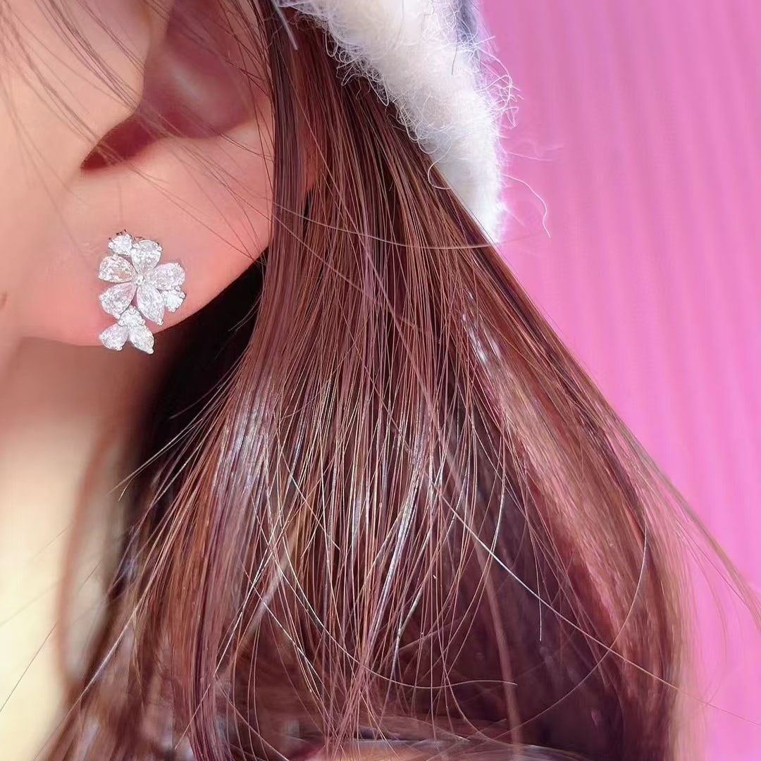 14k Gold 1 Ct Natural H Diamond Earrings - 7