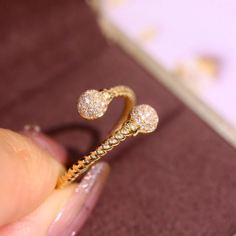 14k Gold 0.15 Ct Natural H Diamond Ring - 8