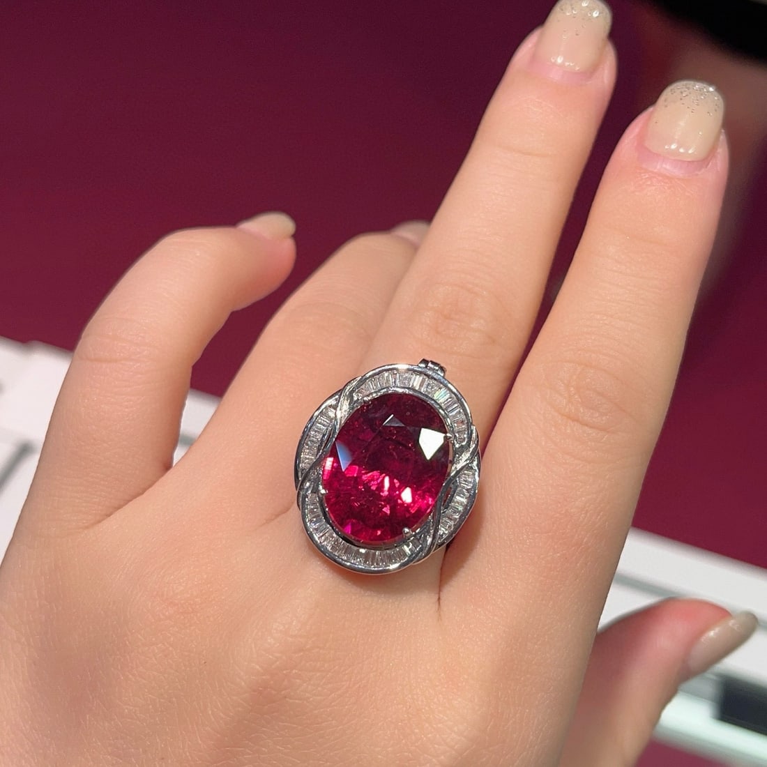 14k Gold 10.6 Ct Natural Tourmaline & Diamond Ring/pendant( Without Chain ) - 2