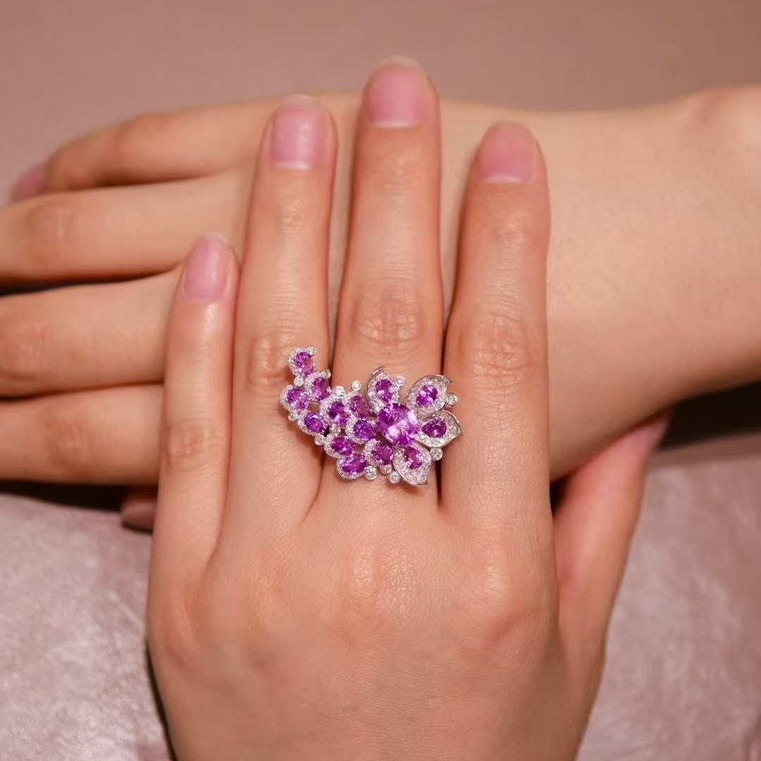 14k Gold 1.93 Ctw Natural Sapphire & Diamond Ring - 3