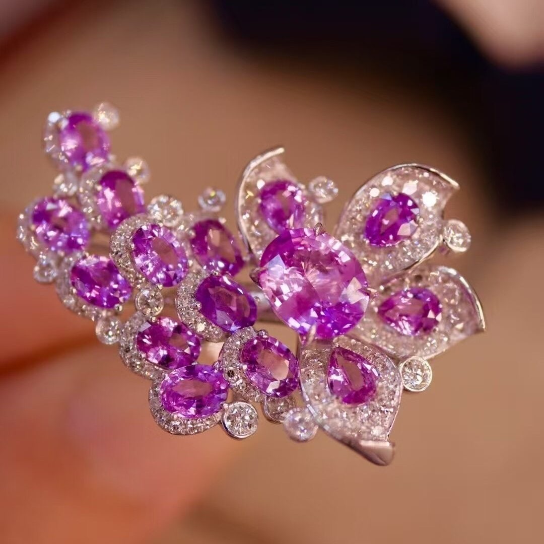 14k Gold 1.93 Ctw Natural Sapphire & Diamond Ring - 4