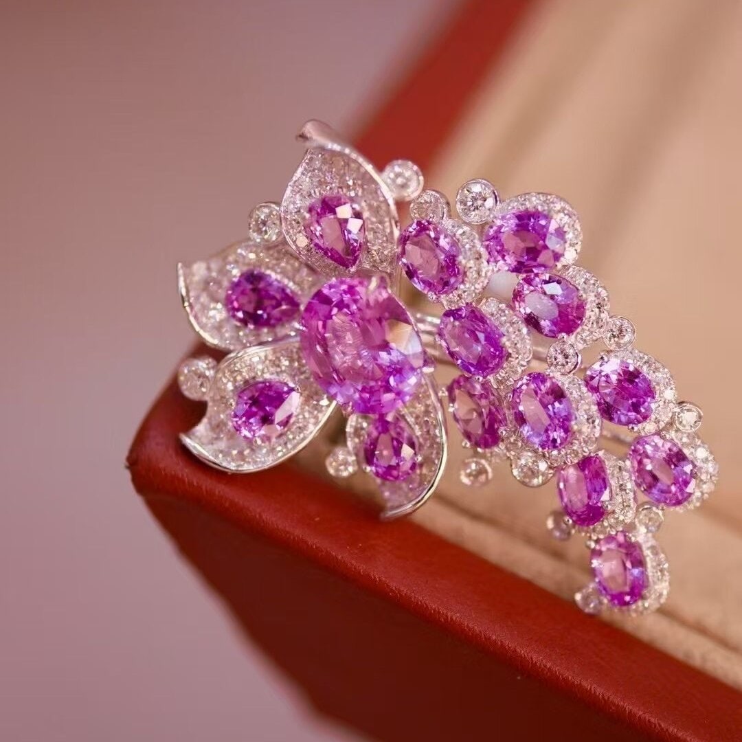 14k Gold 1.93 Ctw Natural Sapphire & Diamond Ring - 5