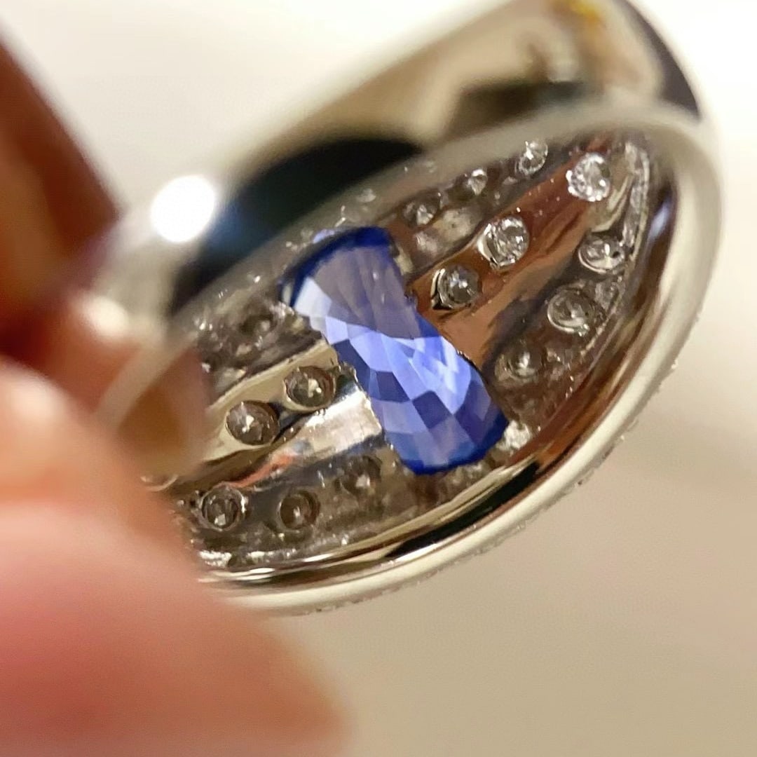 14k Gold 3.53 Ctw Natural Sapphire & Diamond Ring - 6