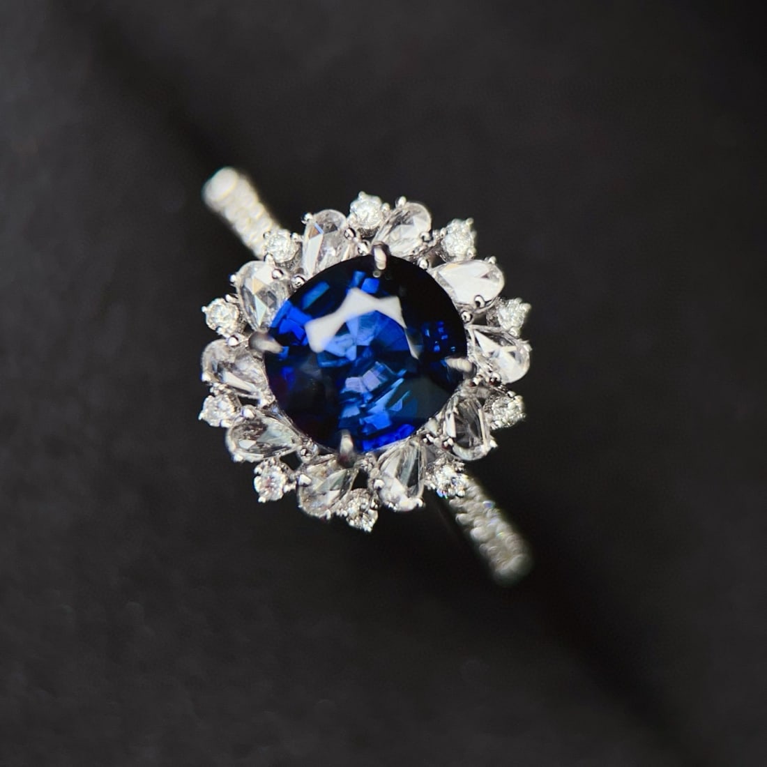 14k Gold 2.54 Ctw Natural Sapphire & Diamond Ring - 3