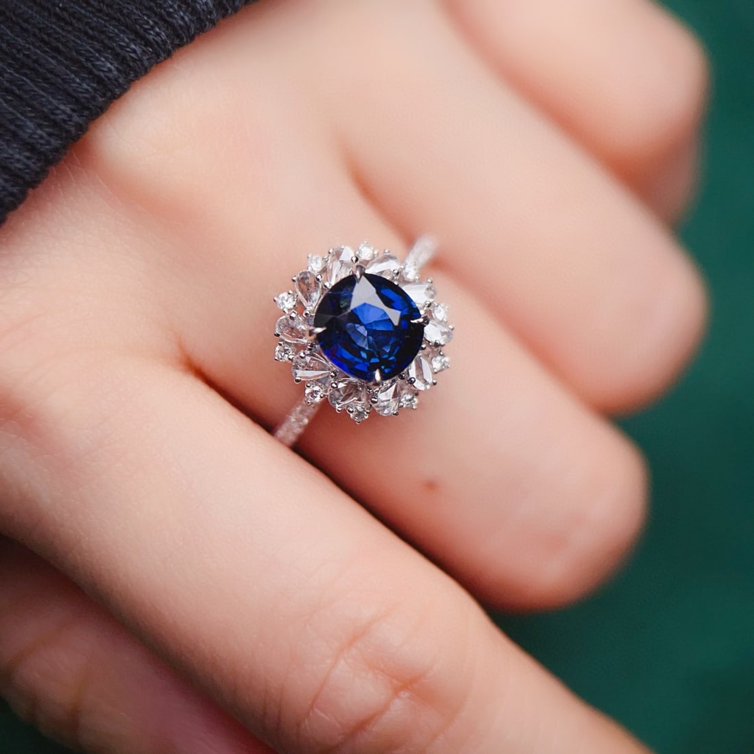 14k Gold 2.54 Ctw Natural Sapphire & Diamond Ring - 5