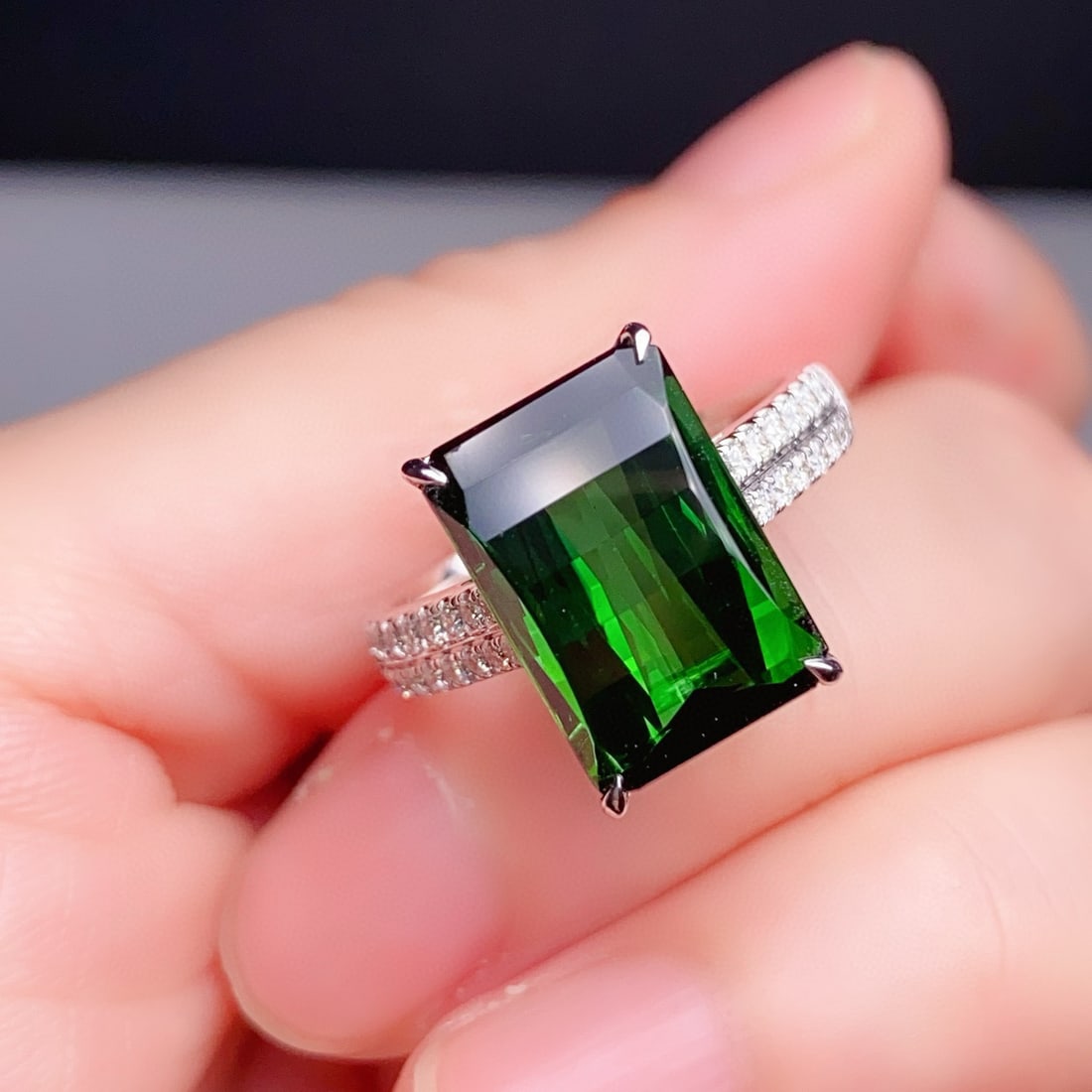 14k Gold 6.72 Ctw Natural Tourmaline & Diamond Ring - 3