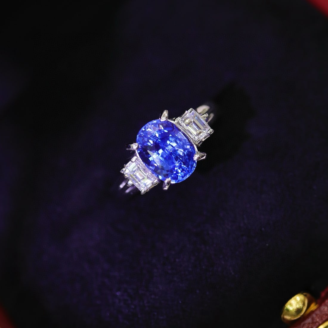 14k Gold 3.11 Ctw Natural Sapphire & Diamond Ring - 2