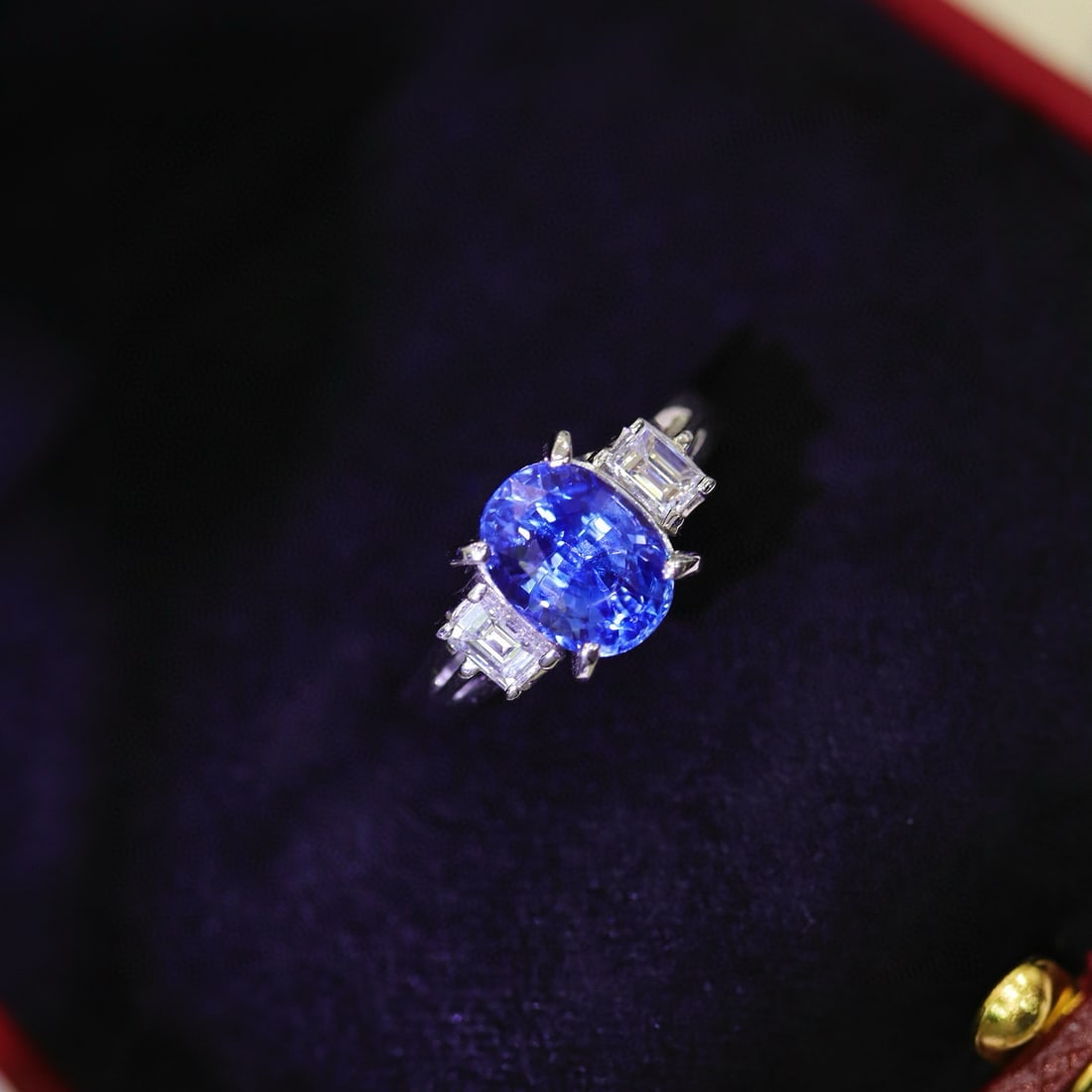 14k Gold 3.11 Ctw Natural Sapphire & Diamond Ring - 5