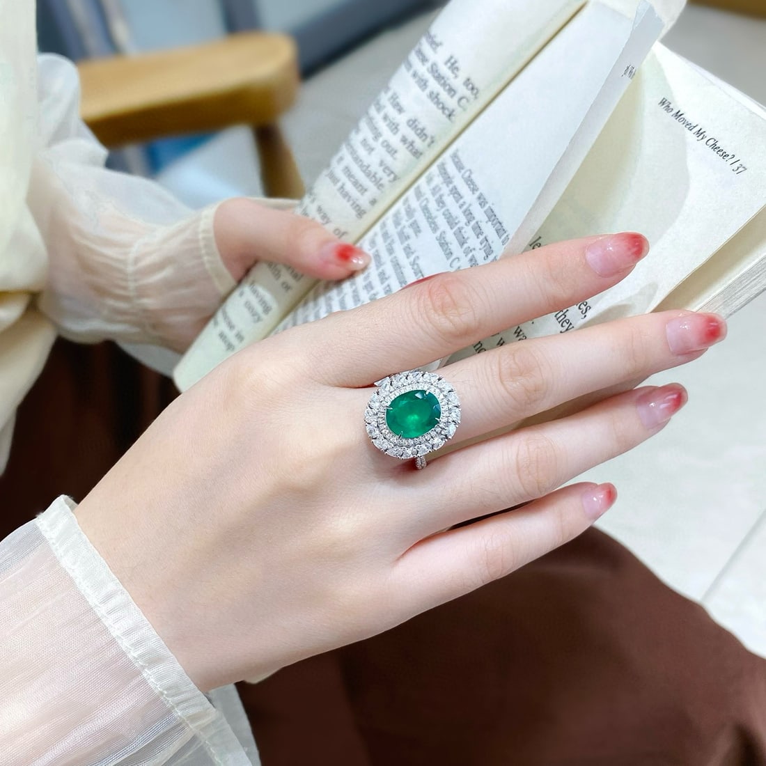 14k Gold 4.32 Ctw Vivid Green Natural Emerald & Diamond Ring/pendant( Without Chain ) - 2