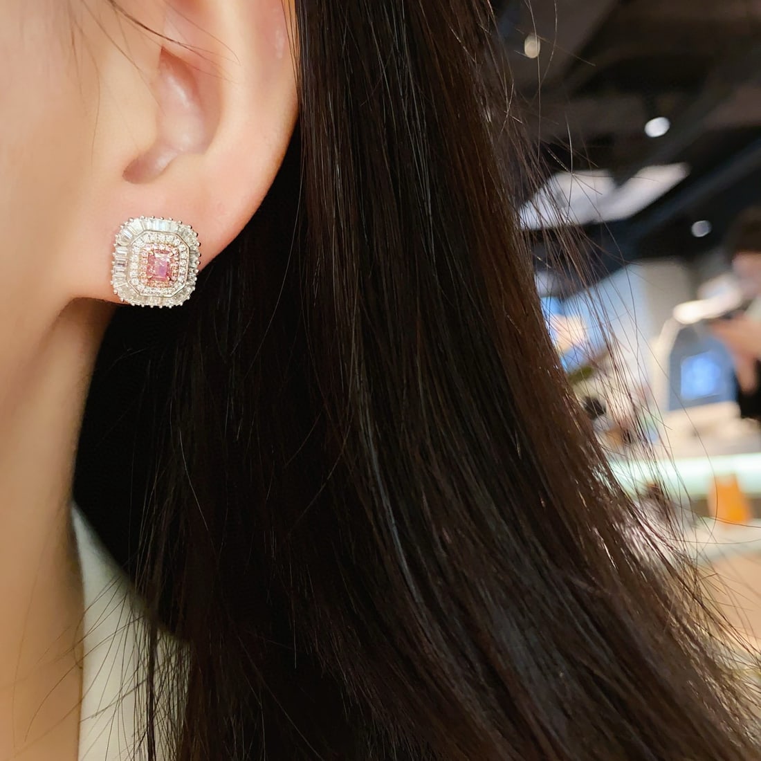 14k Gold 1.61 Ctw Natural Pink Diamond & Diamond Earrings - 6