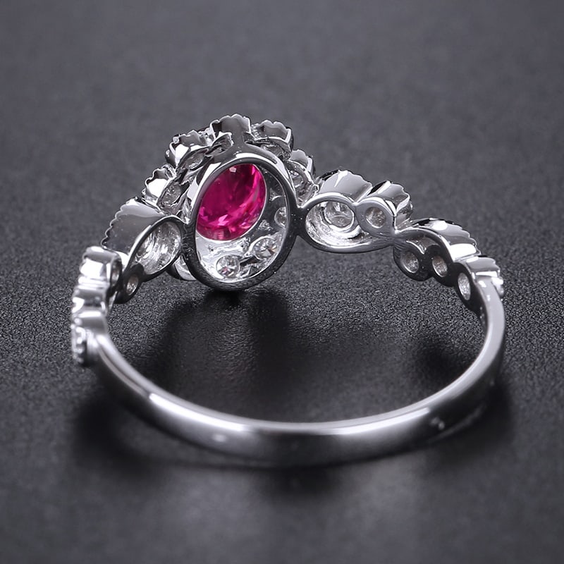 14k Gold 0.82 Ctw Natural Ruby & Diamond Ring - 5