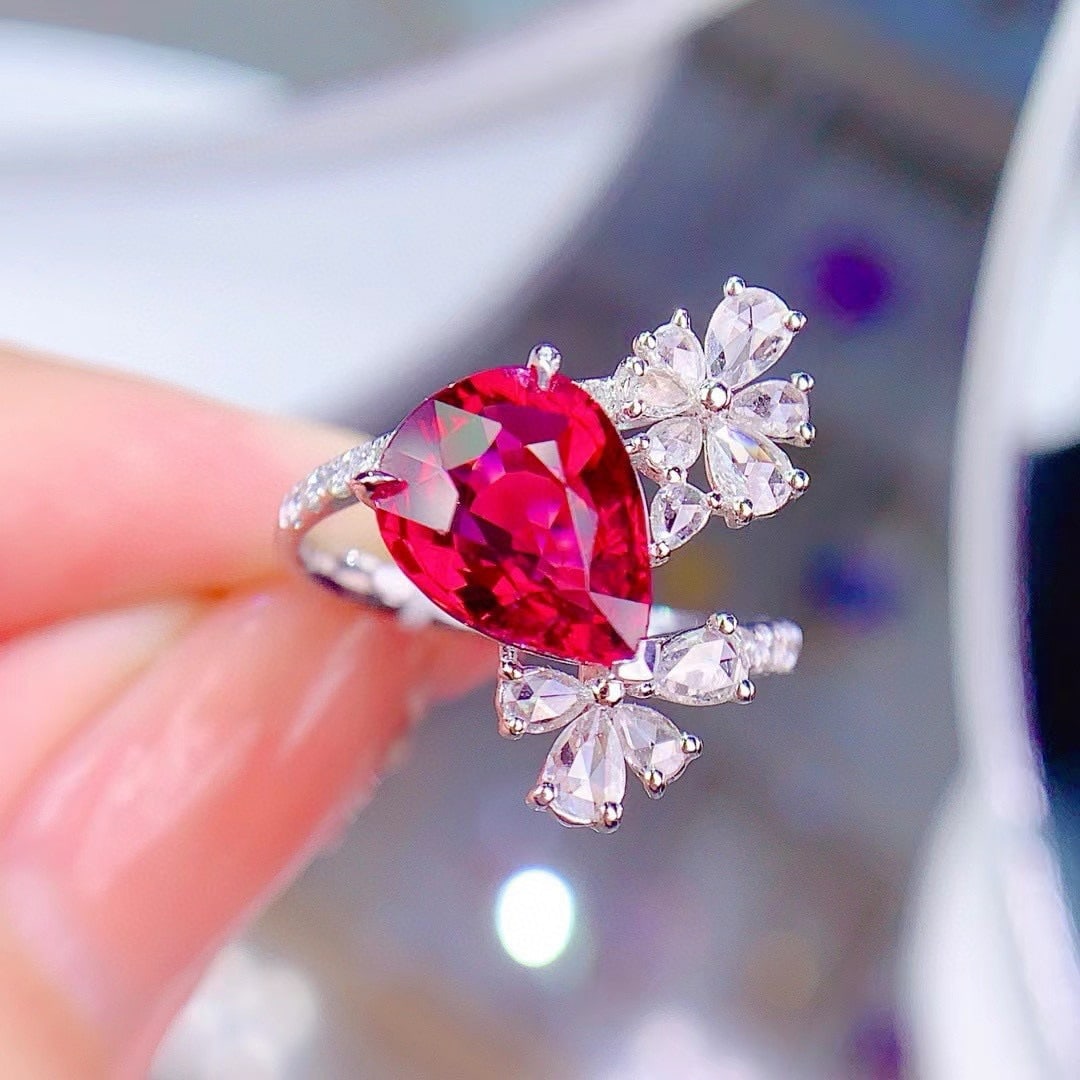 14k Gold 3.95 Ctw Natural Tourmaline & Diamond Ring - 2