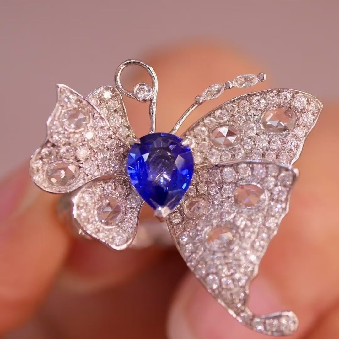 14k Gold 2.28 Ctw Natural Sapphire & Diamond Ring - 5