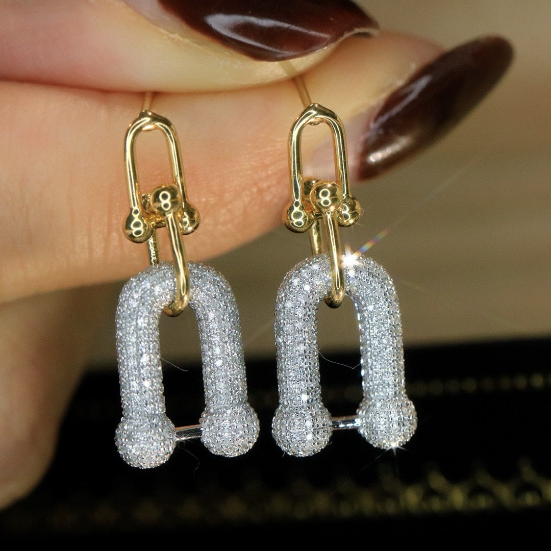 14k Gold 0.9 Ct Natural H Diamond Earrings - 2
