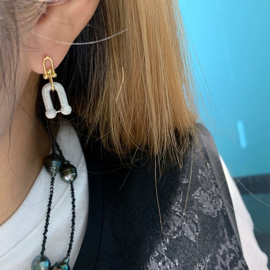 14k Gold 0.9 Ct Natural H Diamond Earrings - 5