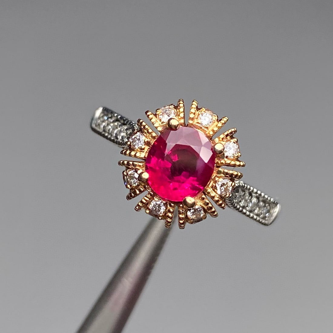 14k Gold 1.50 Ctw Natural Ruby & Diamond Ring (1 of 7)
