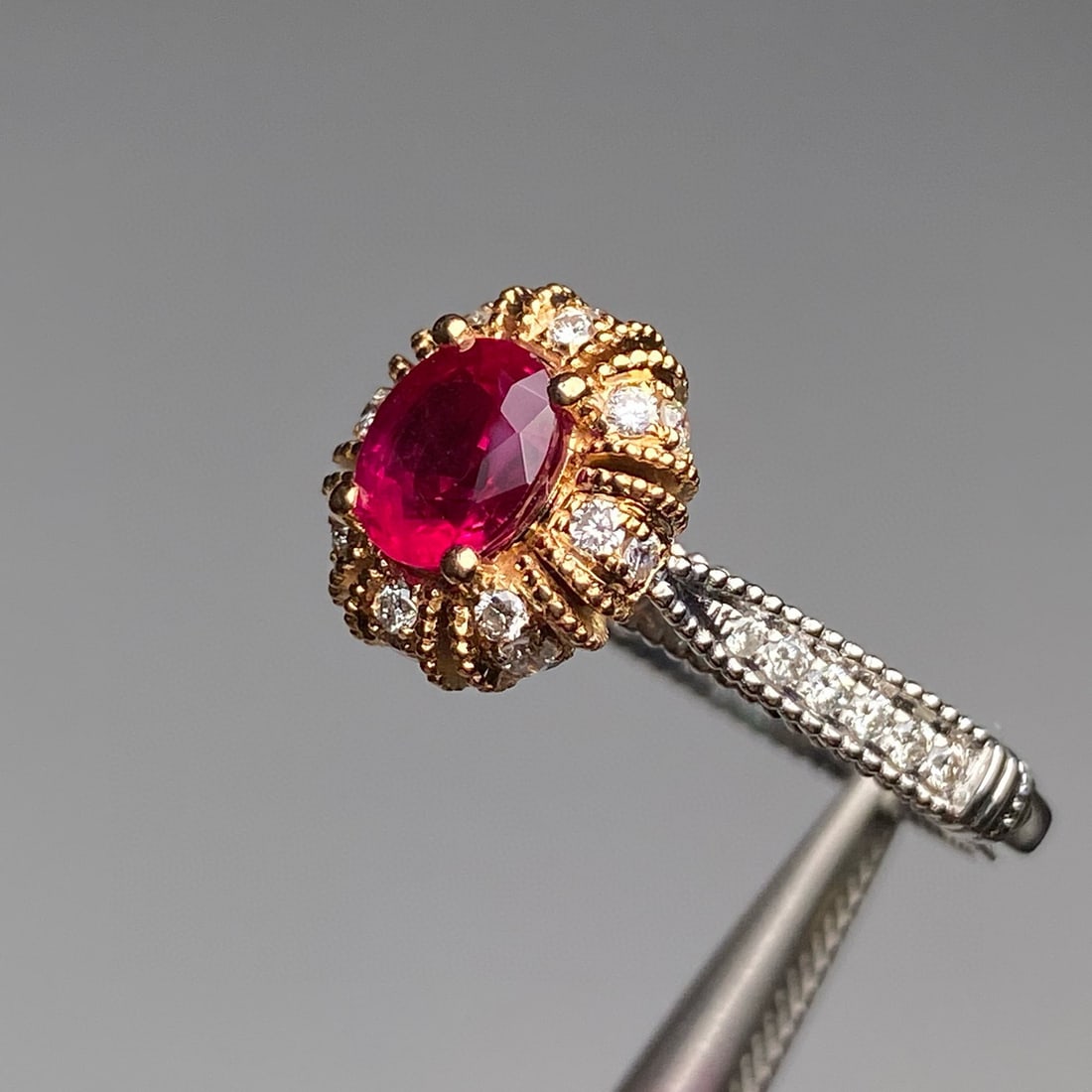 14k Gold 1.50 Ctw Natural Ruby & Diamond Ring - 5