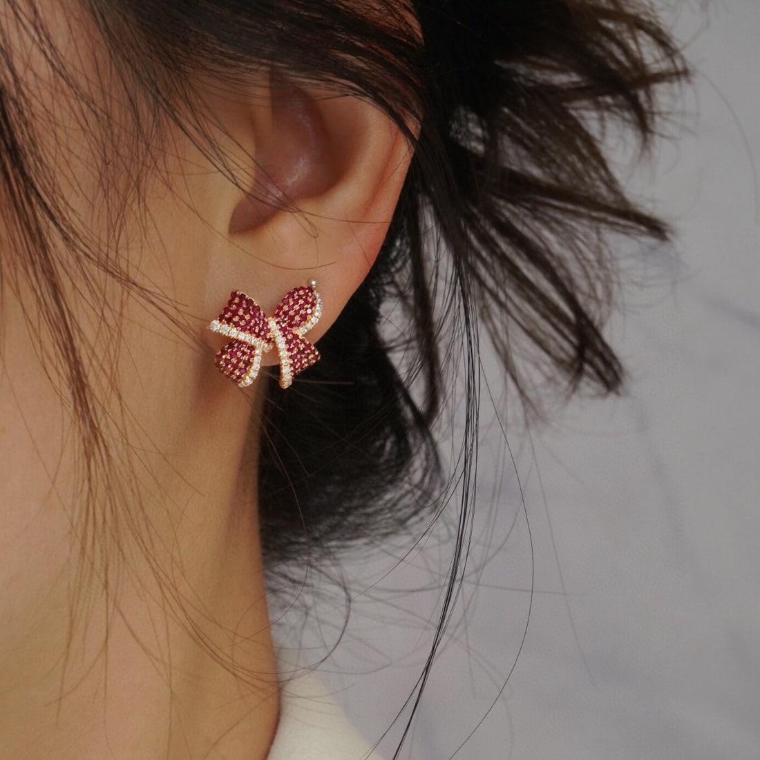 14k Gold 3.25 Ctw Natural Ruby & Diamond Jewelry Set - 8