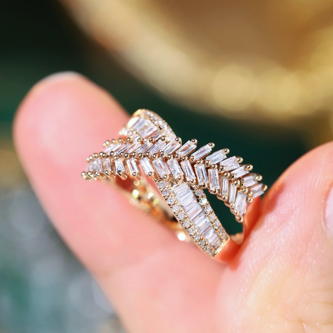 14k Gold 0.70 Ct Natural H Diamond Ring - 6