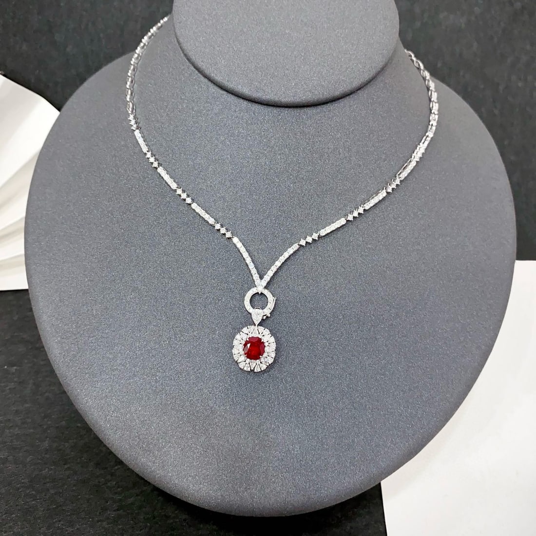 14k Gold 2.10 Ctw Natural Ruby & Diamond Ring/pendant( Without Chain ) - 4