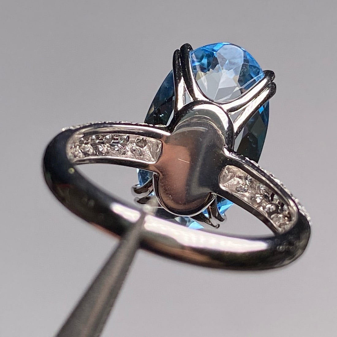 14k Gold 6.38 Ctw Natural Aquamarine & Diamond Ring - 6