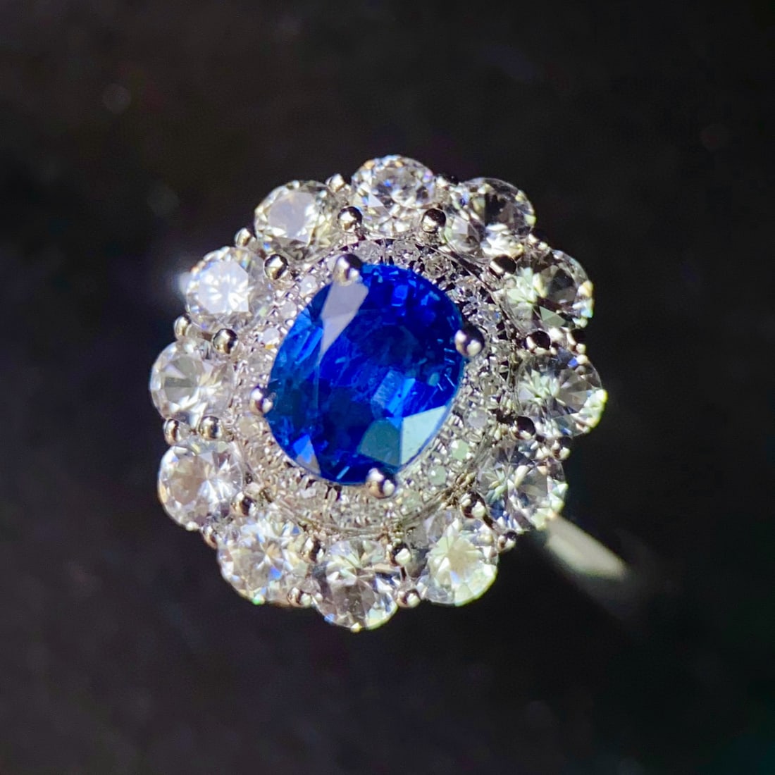 14k Gold 1.18 Ct Natural Sapphire & Diamond & Sapphire Ring/pendant( Without Chain ) - 3