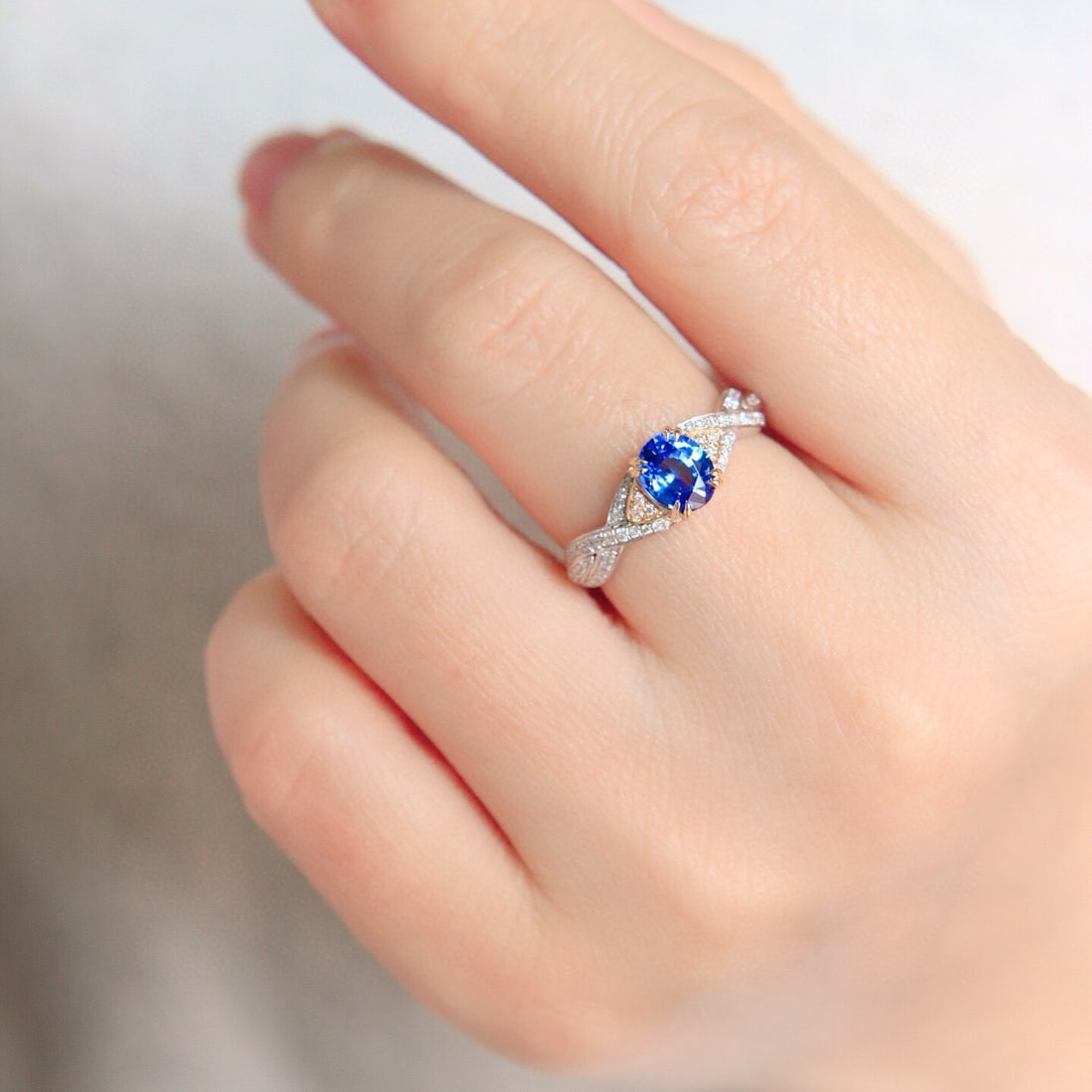 14k Gold 1.27 Ctw Natural Sapphire & Diamond Ring - 5