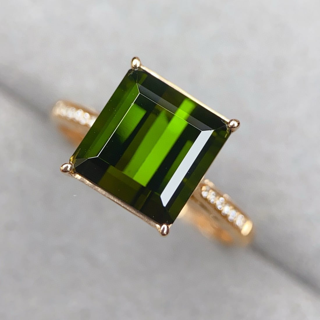 14k Gold 3.99 Ctw Natural Tourmaline & Diamond Ring - 3
