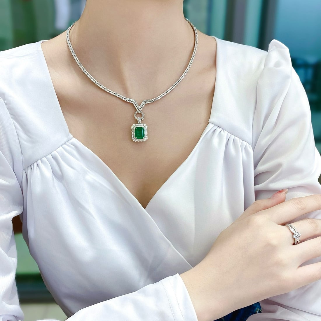 14k Gold 5.25 Ctw Vivid Green Natural Emerald & Diamond Ring/pendant( Without Chain ) - 3