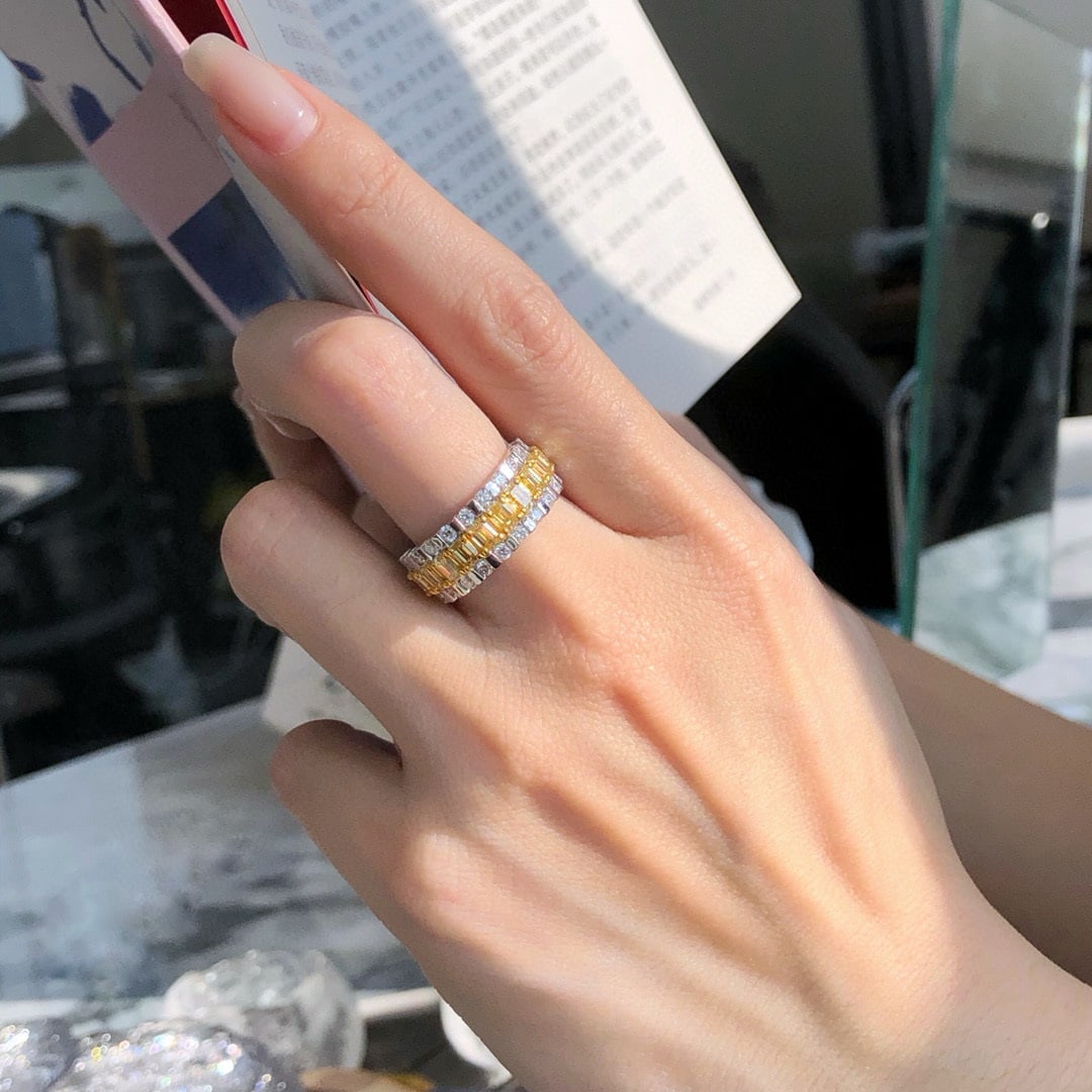 14k Gold 2.53 Ctw Natural Yellow Diamond & Diamond Ring - 7