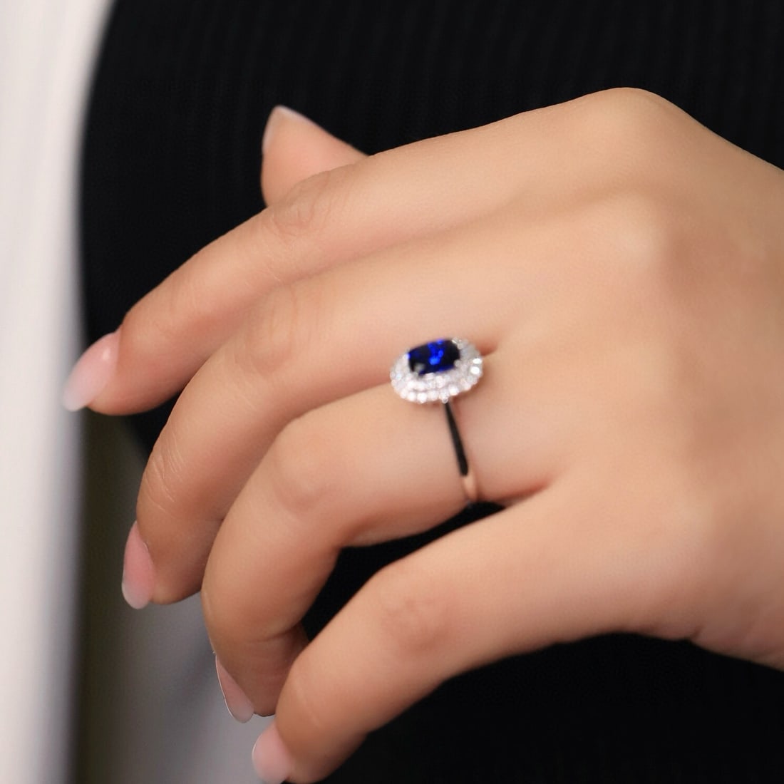 14k Gold 1.22 Ct Natural Sapphire & Diamond Ring - 6