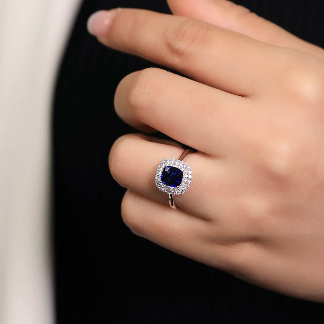 14k Gold 1.22 Ct Natural Sapphire & Diamond Ring - 7