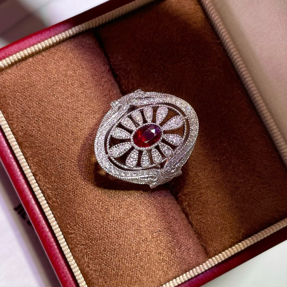 14k Gold 0.94 Ctw Natural Ruby & Diamond Ring - 3