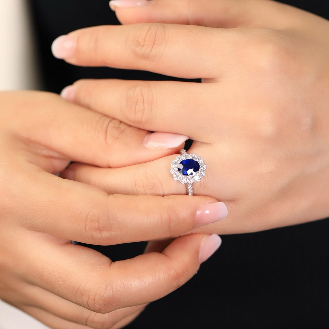 14k Gold 2.30 Ctw Natural Sapphire & Diamond Ring - 5