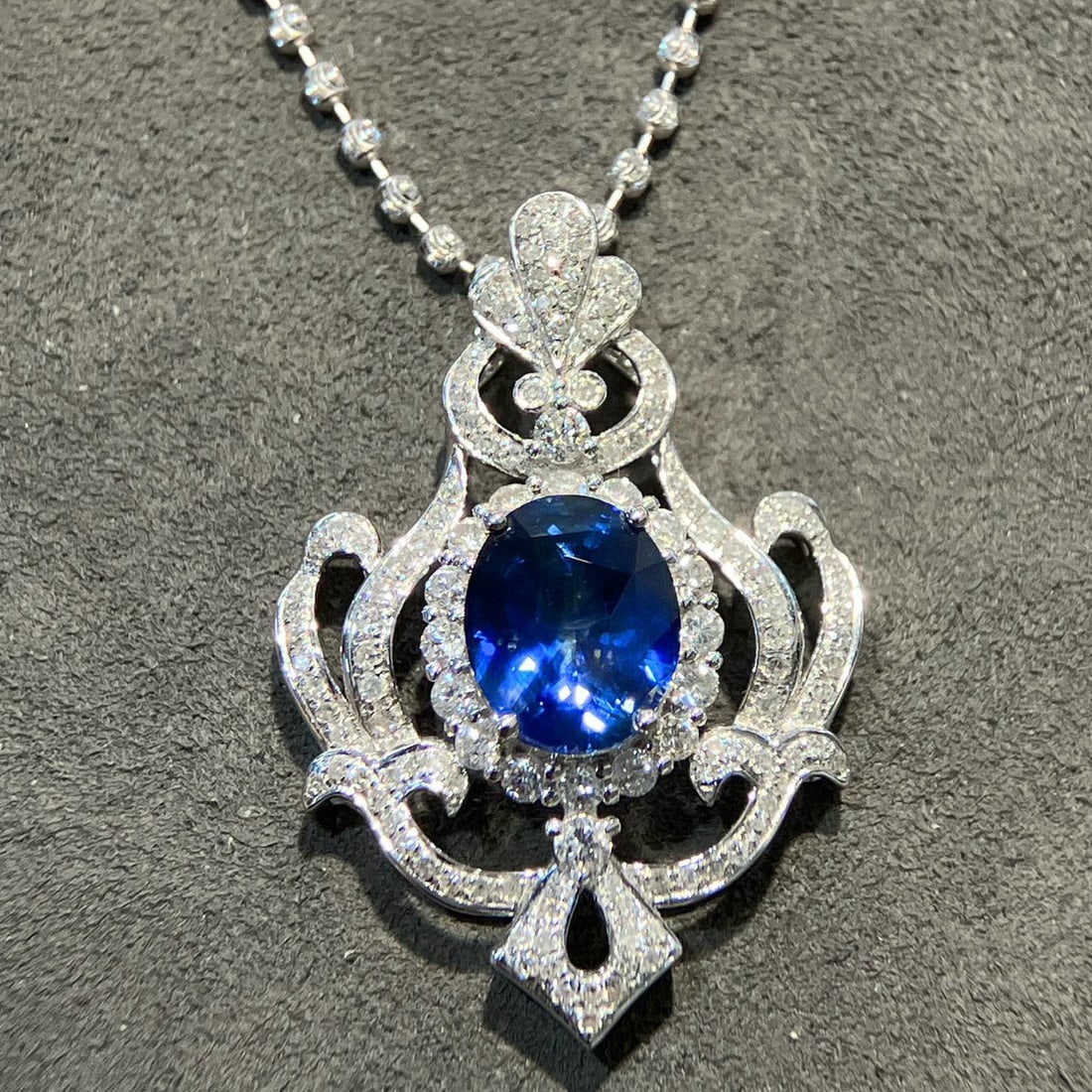 14k Gold 2.94 Ctw Natural Sapphire & Diamond Pendant( Without Chain ) (1 of 8)
