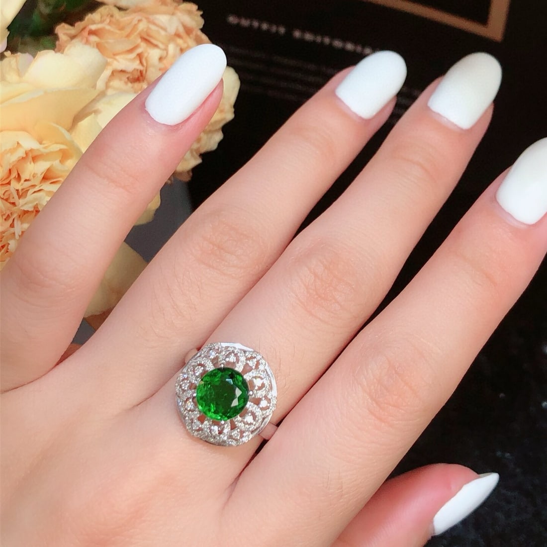 14k Gold 2.5 Ct Natural Tourmaline & Diamond Ring - 5