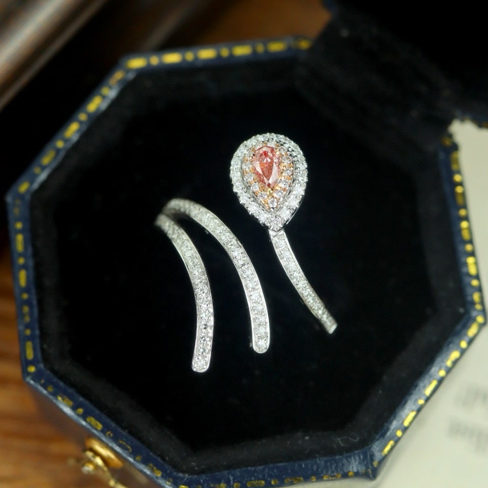 14k Gold 0.38 Ctw Natural Pink Diamond & Diamond Ring (1 of 7)