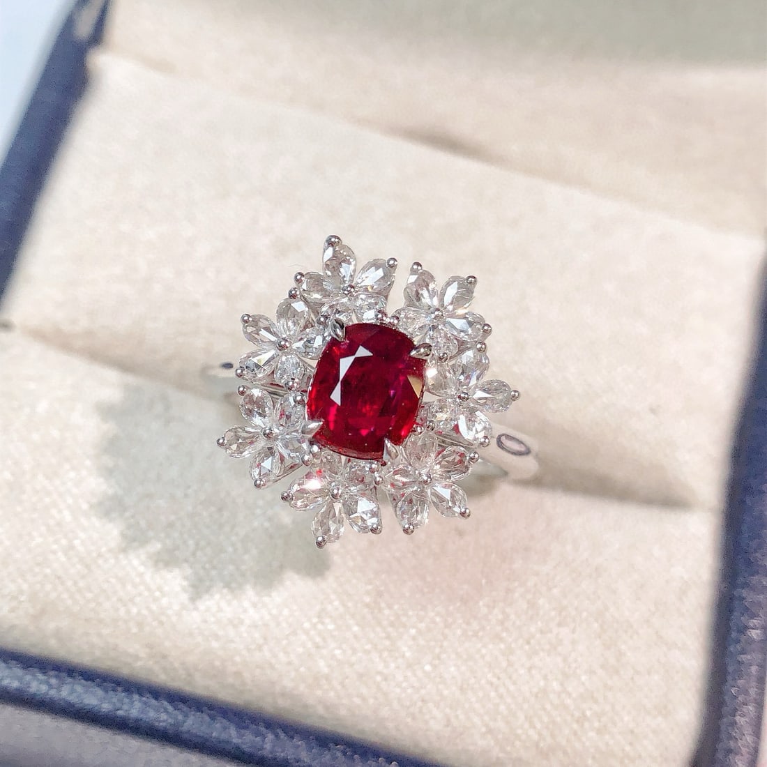14k Gold 1.56 Ctw Natural Ruby & Diamond Ring (1 of 8)