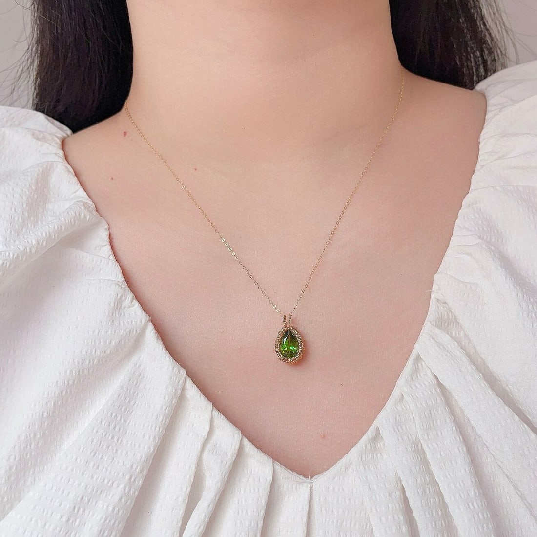 14k Gold 2.19 Ct Natural Tourmaline Pendant( Without Chain ) - 5