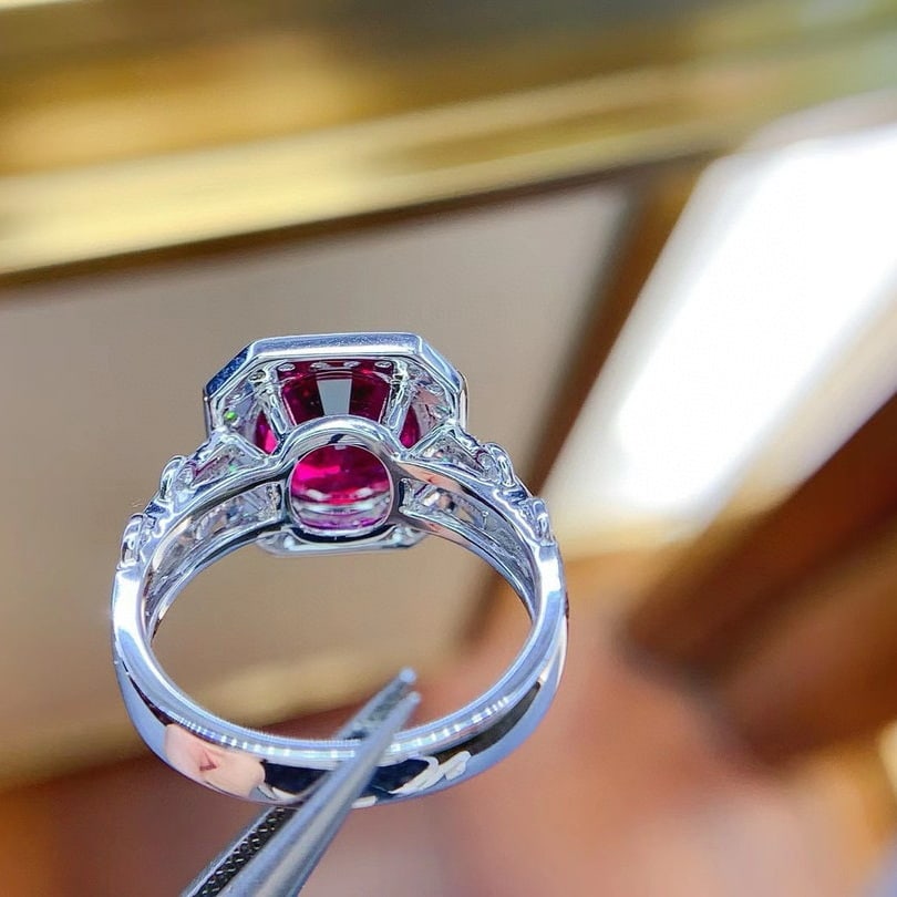 14k Gold 4.48 Ctw Natural Tourmaline & Diamond Ring - 3