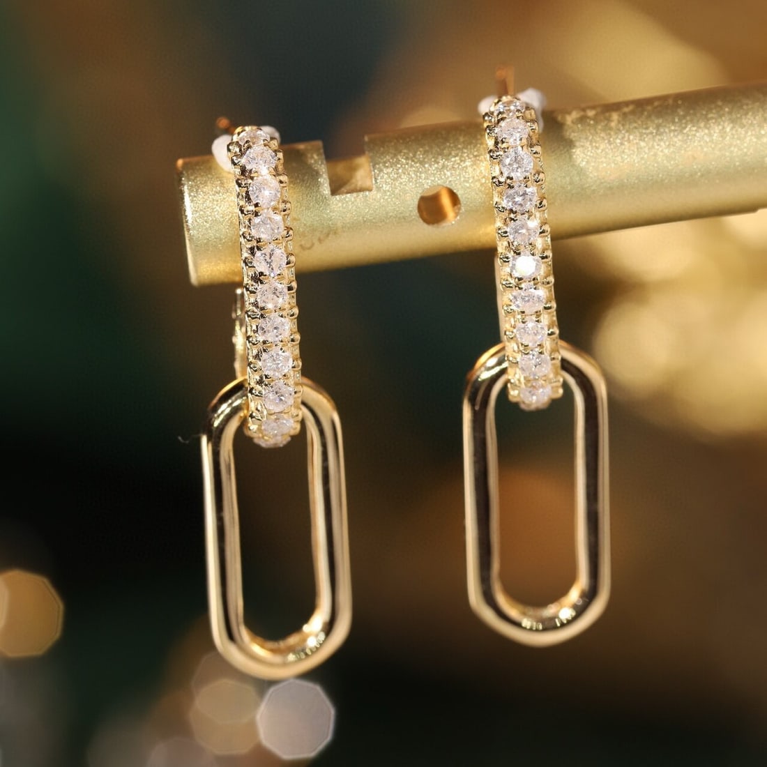 14k Gold 0.46 Ct Natural H Diamond Earrings (1 of 8)