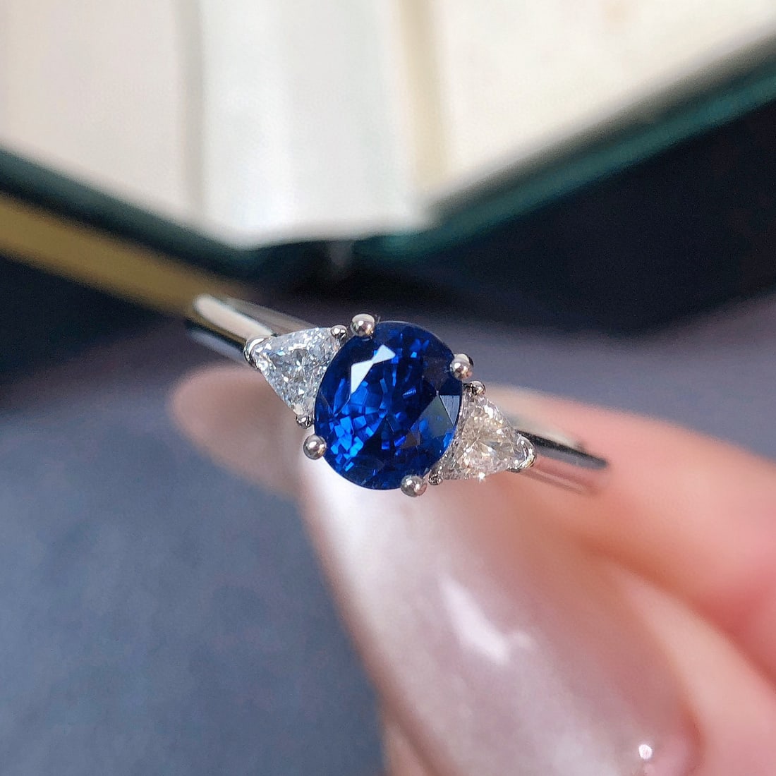 14k Gold 1.27 Ctw Natural Sapphire & Diamond Ring - 3