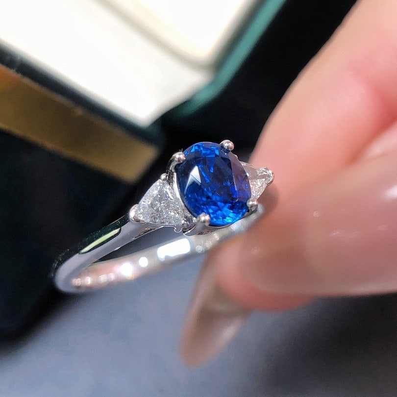 14k Gold 1.27 Ctw Natural Sapphire & Diamond Ring - 7