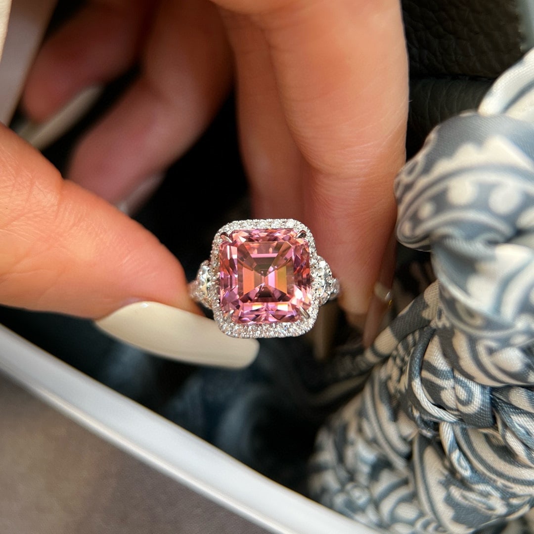 14k Gold 7.94 Ctw Natural Tourmaline & Lab Grown Diamond Ring - 3